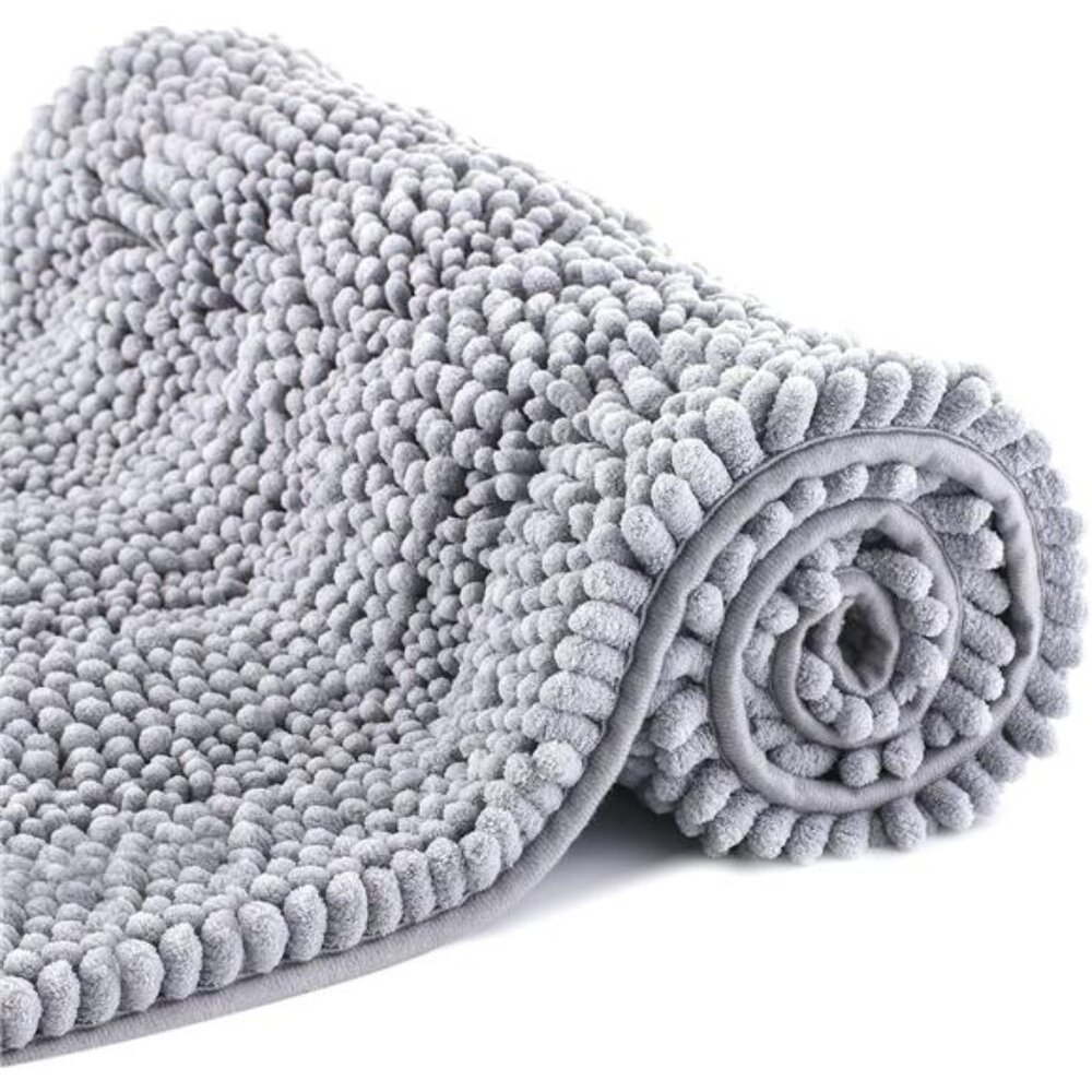 Bath Mats for Bathroom,Thick Soft Chenille Floor Mats Non Slip Shower Mats